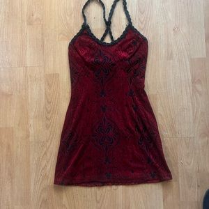 Vintage late 90’s goth burnt velvet dress